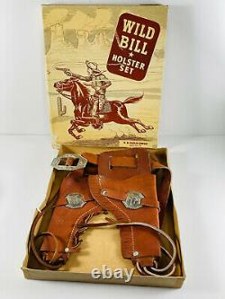Vintage 1950's Bashlin Wild Bill Western Cowboy Holster Set with Box cap gun
