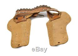 Vintage 1950's Geo. Schmidt Roy Rogers Western Cowboy Leather Holster & Cap Guns