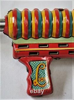Vintage 1950's Tin Toy Cork Gun Lion Star Made in Japan