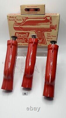 Vintage 1950s 3 Toy Air Guns Newell Atomic 5 & Orig. Store Box & Ammo Ping Pongs