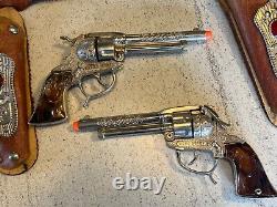 Vintage 1950s Gene Autry. 44 Toy Cap Guns with Double Holster