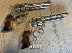 Vintage 1950s Gene Autry. 44 Toy Cap Guns with Double Holster