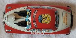 Vintage 1950s Marusan Radio Patrol Friction Police Car Guns Spark Made In Japan