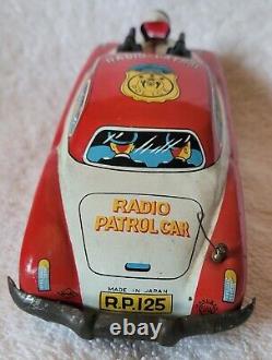 Vintage 1950s Marusan Radio Patrol Friction Police Car Guns Spark Made In Japan