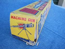 Vintage 1950s Marx Battery Op Toy US Army Tripod Machine Gun With Original Box EX