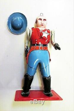 Vintage 1950s Marx Metal Sheriff with Shooting Cork Gun Toy in the Original Box