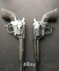 Vintage 1950s Roy Rogers Cap Gun Double Holster Orig Wood Bullets Rare! Schmidt