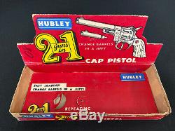Vintage 1958 #252 HUBLEY 2 In 1 Toy Cap Gun WithInterchangeable Barrels & Orig Box