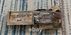 Vintage 1959 Mattel Toy Remington Derringer Buckle Cap Gun Leather Belt In Box