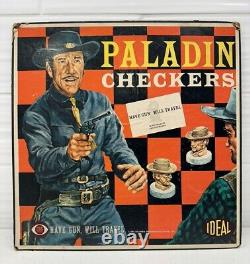 Vintage (1960) Have Gun, Will Travel Paladin Checkers Board (Game Board Only)