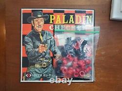 Vintage (1960) Have Gun, Will Travel Paladin Checkers Board With Pieces 1 Missing