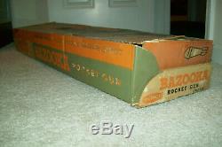 Vintage 1962 Remco Bazooka Rocket Gun in Original Box with All Four Grenades
