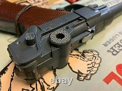Vintage 1965 Marx Desert Patrol German Luger Cap Gun with Plastic Bullets MOC