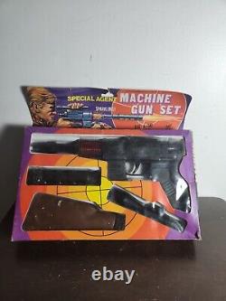 Vintage 1970's-1980's Sparkling Special Agent Machine Gun Set Secret Spy Toy