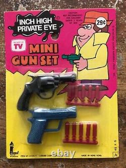 Vintage 1973 INCH HIGH PRIVATE EYE Hanna-Barbera Cartoon Mini Gun Set UNOPENED