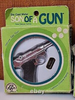 Vintage 1974 Zee Toys Son Of A Gun Die Cast Metal Mini Cap Gun Paratrooper Lot