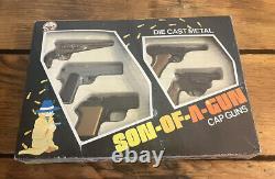 Vintage 1981 Zee Toys Son Of A Gun Die Cast Metal Mini Cap Gun Set Of 5 # 21450