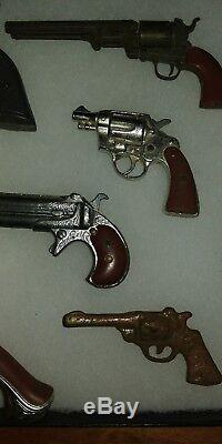 Vintage 50's-60's miniature cap guns, lot of 10 pieces. Marx, frontier, Nichols