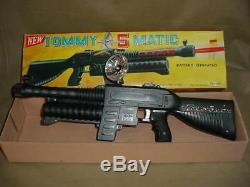 Vintage 60's Battery Operated Tommy 5 Matic Toy Machine Gun Daishin Japan Works