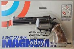 Vintage 8 Shot Magnum Cap Gun Larami 1984 Collectors NOC New On Card Sealed Rare