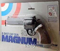 Vintage 8 Shot Magnum Cap Gun Larami 1984 Collectors NOC New On Card Sealed Rare