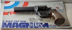 Vintage 8 Shot Magnum Cap Gun Larami 1984 Collectors NOC New On Card Sealed Rare