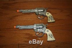 Vintage Actoy 250 Shot Black & White Fringe Cap Gun & Holster Set