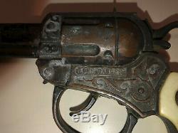 Vintage Actoy Lone Ranger Diecast Ornate Bronze Finish Barrel Cap Pistol Gun