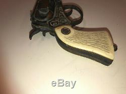 Vintage Actoy Lone Ranger Diecast Ornate Bronze Finish Barrel Cap Pistol Gun