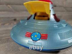 Vintage Alps Toy Battery Operated Disc Shooting Space Ship & Light Control Gun
