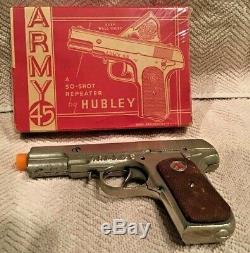 Vintage Army 45 50 Shot Repeater Toy Cap Gun by Hubley withOriginal Box