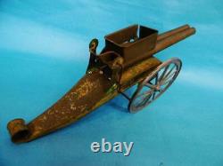 Vintage Big Cannon Gun Artillery Tin Toy