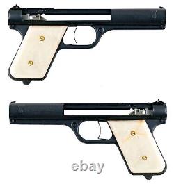 Vintage Black Metal Pearl Handle Circa 1937 Bulls Eye SHARPSHOOTER Gun Pistol