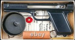 Vintage Black Version Circa 1937 Bulls Eye SHARP SHOOTER Gun Pistol Metal Box