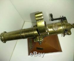 Vintage Brass Cannon Model 1883 GATLING GUN On Wood Base Made in Spain. Rare