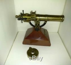 Vintage Brass Cannon Model 1883 GATLING GUN On Wood Base Made in Spain. Rare