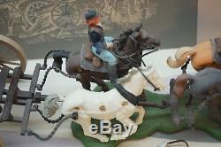 Vintage Britains Toy Soldiers CIVIL War Gun Team Limber Set Original Box Horses