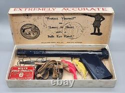 Vintage Bulls Eye Pistol Rubber Band Gun in Original Box With Bird Targets