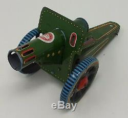 Vintage China Can Co. Hong Kong Tin toy wind-up Field Gun