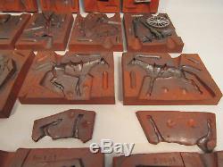 Vintage Collection Of Rubber Toy Soldiers Horses Cannons Guns Molds Civil War