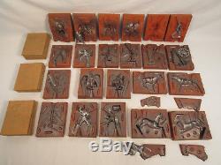 Vintage Collection Of Rubber Toy Soldiers Horses Cannons Guns Molds Civil War