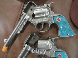 Vintage Cowboy Western Toy Cap Guns and Holster Set