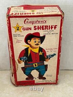 Vintage Cragstan's 2 Gun Sheriff Battery Operated Toy With Original Box