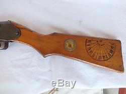 Vintage DAISY BUCK JONES SPECIAL Model 107 bb gun Sundial & Compass Wood Stock