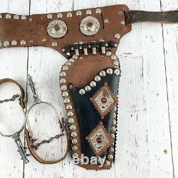 Vintage GENE AUTRY Holsters & SPURS Set FLYING A Ranch COWBOY Toys WESTERN TOY