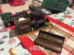 Vintage GI Joe Soldier Machine Gun Tin Toy US Army Battery Operated Japan TOMY