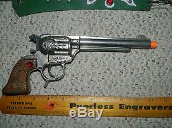 Vintage G. Schmidt Dale Evans Cap Gun Copper Grip & Jeweled Holster Leather GC