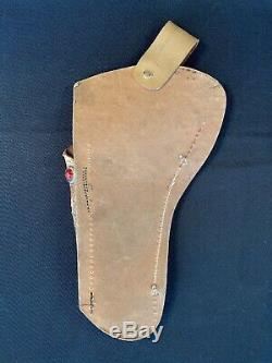 Vintage Gene Autry Toy Cap Pistol Gun withStudded Leather Holster & Extra Handle