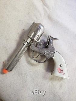 Vintage Gene Autry's Reaping Cap Pistol Toy Gun with White Plastic Grip withBox