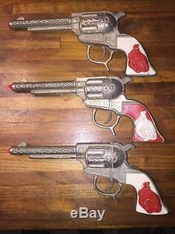 Vintage George Schmidt Buck'n Bronc Diecast Toy Cap Guns Rare Handle Colors